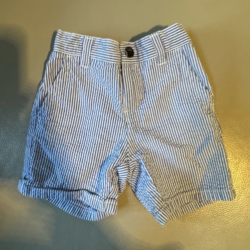 Janie and Jack Boys’ Blue and White Striped Summer Shorts (6-12 Months)